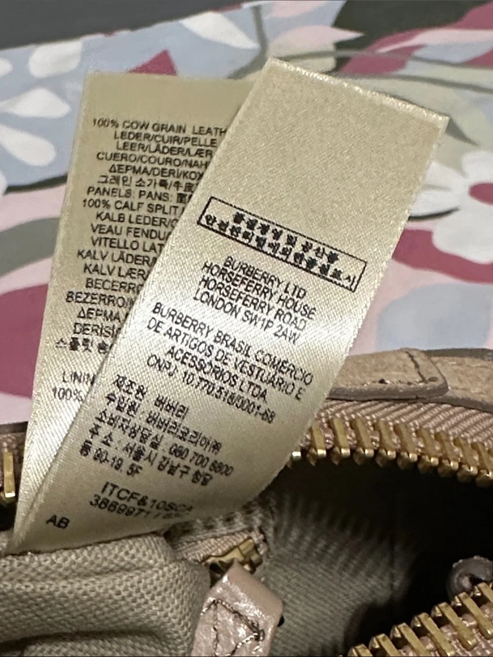 Burberry Beige/Tan Check Handbag with Gold Hardware